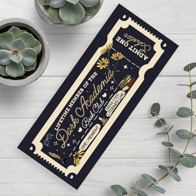 Dark Academia Bookmark, 2.5" x 6"